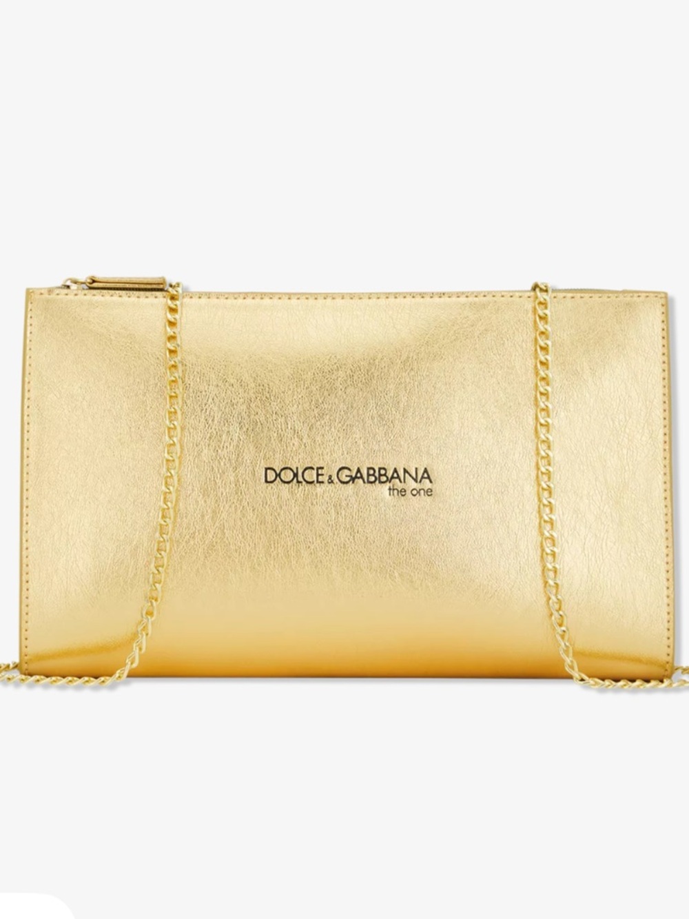 💛🆕 Dolce & Gabbana Crossbody Clutch Metallic Gold with Chain